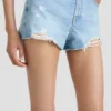 Distressed shorts i ljusblå tvätt Distressed shorts i ljusblå tvätt