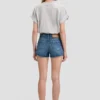 Distressed shorts i mellanblå tvätt Distressed shorts i mellanblå tvätt