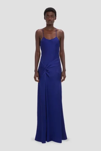 Draped Cami Gown i ljus indigo