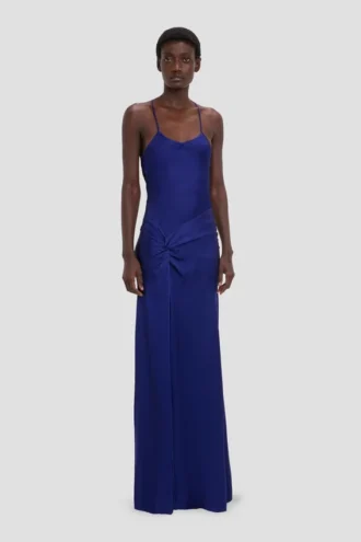 Draped Cami Gown i ljus indigo