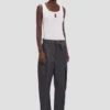 Split tank top i vitt