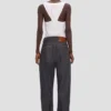 Split tank top i vitt