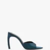 Harlow mule 100 i blågrön satin Harlow mule 100 i blågrön satin