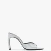 Harlow mule 100 i magnesiumfärgad satin
