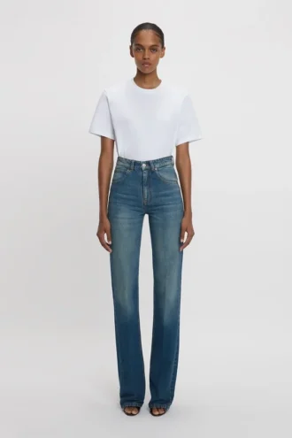 Julia stretchjeans i mellanblått