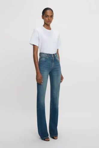 Julia stretchjeans i mellanblått