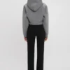 Kort, strukturerad hoodie i gråmelerat Kort, strukturerad hoodie i gråmelerat