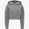 Kort, strukturerad hoodie i gråmelerat Kort, strukturerad hoodie i gråmelerat
