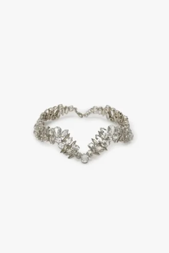 Kristallchoker i silver