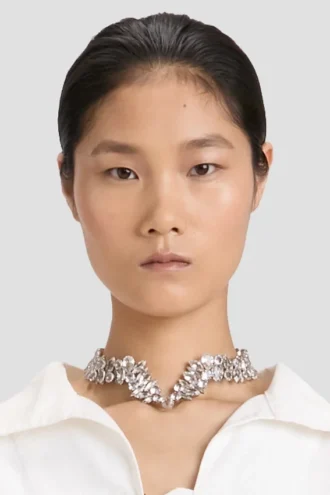 Kristallchoker i silver