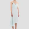 Krusad camisole-midiklänning i akvamarin