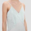 Krusad camisole-midiklänning i akvamarin