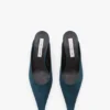 Sloane mule 45 i blågrön satin Sloane mule 45 i blågrön satin