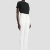 Smal jeans med hög midja i tvättad vit