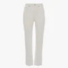 Smal jeans med hög midja i tvättad vit