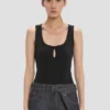 Split tank top i svart Split tank top i svart