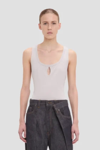 Tanktop med slits i magnesium Tanktop med slits i magnesium