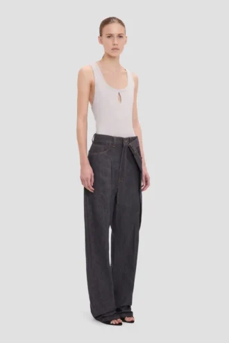 Tanktop med slits i magnesium Tanktop med slits i magnesium