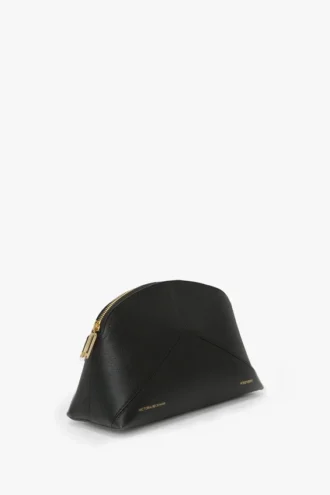 The Victoria Large Travel Pouch i svart läder