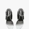 The Victoria-sandal med stilettklack 75 i magnesiumfärgad satin The Victoria-sandal med stilettklack 75 i magnesiumfärgad satin