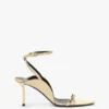 The Victoria-sandal med stilettklack 75 i sandfärgad satin