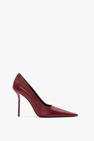 The Victoria stilettpumps 100 i vinrött läder