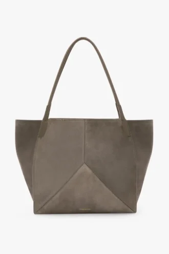 The Victoria stor tote-väska i grått mocka
