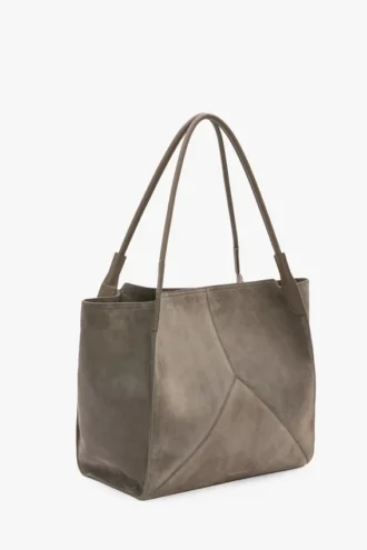 The Victoria stor tote-väska i grått mocka