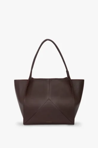 The Victoria stor tote-väska i vinrött läder