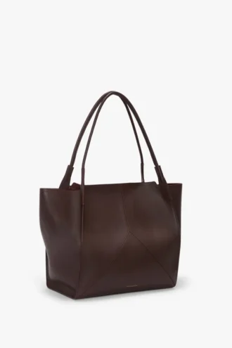 The Victoria stor tote-väska i vinrött läder