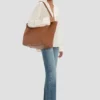 The Victoria tote bag large i brunt läder
