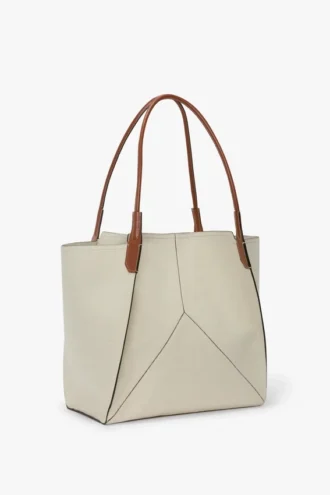 The Victoria tote bag large i elfenbensfärgad canvas