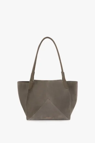 The Victoria-toteväska i grått mocka