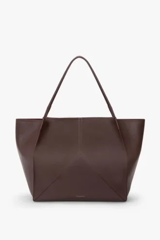 The Victoria Travel Tote-väska i vinrött läder