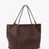 The Victoria Travel Tote-väska i vinrött läder The Victoria Travel Tote-väska i vinrött läder