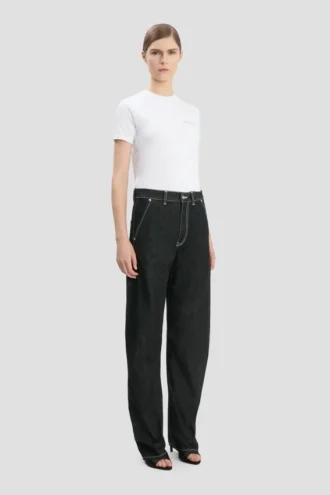 Twisted slouch-jeans i tvättad svart