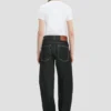 Twisted slouch-jeans i tvättad svart
