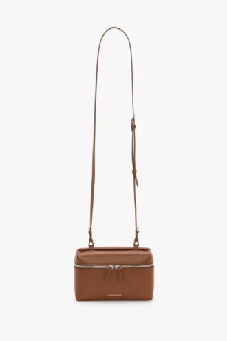 Vanity crossbody i mörkbrunt läder